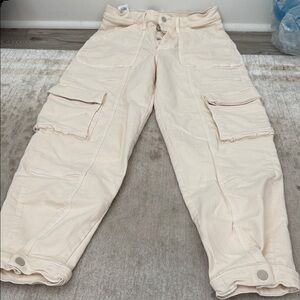 Mother Light Cream Cargo Pants